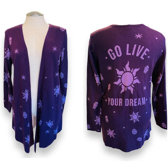 torrid Sweaters - Torrid 4 (4X 26) Disney Tangled Go Live Your‎ Dream Open Cardigan Sweater Top